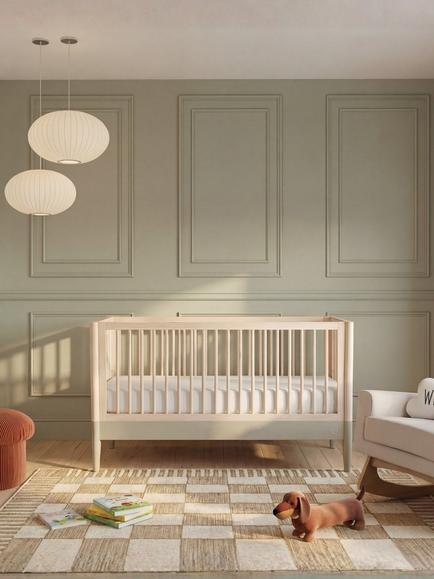 Gaia Baby Eos Cotbed, Sage Green/Natural - view 2, Sage Green/Natural