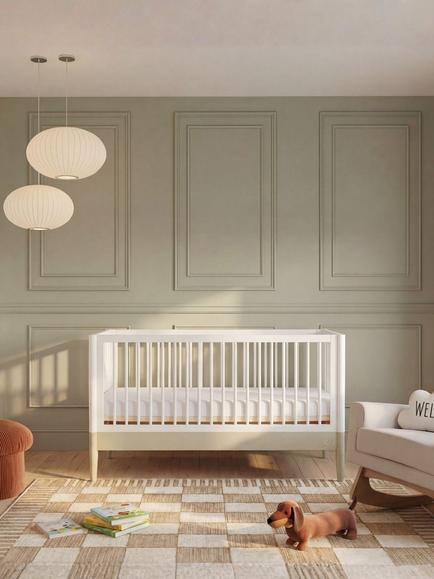 Gaia Baby Eos Cotbed, Sage Green/White - view 2, Sage Green/White