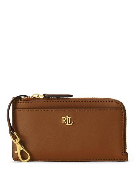 Lauren Ralph Lauren Leather Zip Card Holder, Lauren Tan, Lauren Tan