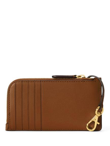 Lauren Ralph Lauren Leather Zip Card Holder, Lauren Tan - view 2, Lauren Tan