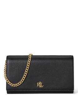 Lauren Ralph Lauren Adair II Leather Crossbody Clutch Bag, Black, Black