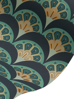 Liberty London Deco Scallop Wallpaper - view 2, Jade