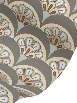 Liberty London Deco Scallop Wallpaper - view 2, Pewter