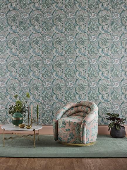 Liberty London Patricia Wallpaper - view 2, Jade