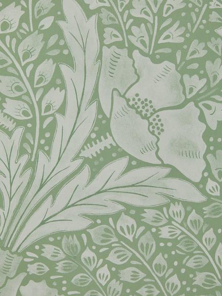 Liberty London Tudor Poppy Wallpaper, Fern