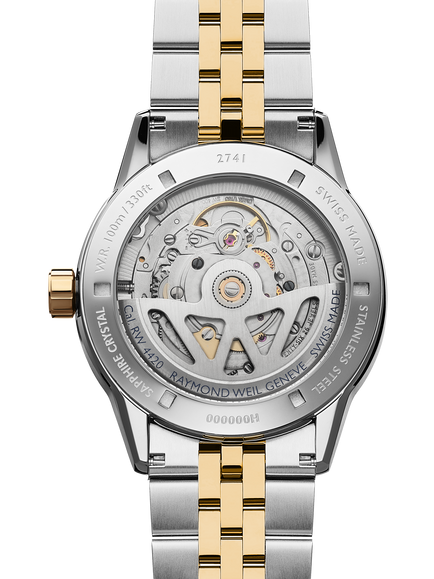 Raymond Weil Men's Freelancer Date 40 Calibre RW4420 Automatic Two Tone Stainless Steel Bracelet Strap Watch - view 2, Blue/Multi