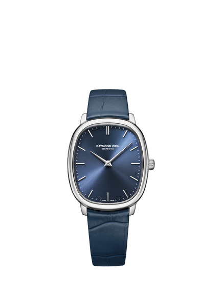 Raymond Weil Men's Toccata Heritage 38 Calibre RW4100 Mechanical Stainless Steel Leather Strap Watch, Blue