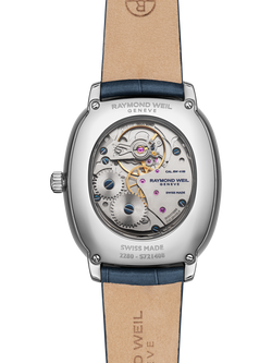 Raymond Weil Men's Toccata Heritage 38 Calibre RW4100 Mechanical Stainless Steel Leather Strap Watch - view 2, Blue