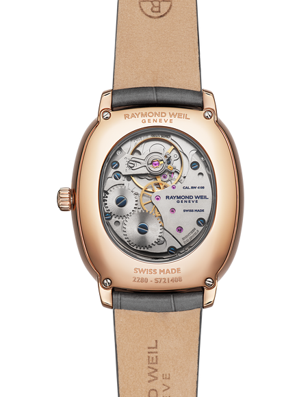 Raymond Weil Men's Toccata Heritage 38 Calibre RW4100 Mechanical Stainless Steel Leather Strap Watch - view 2, Grey/Gold