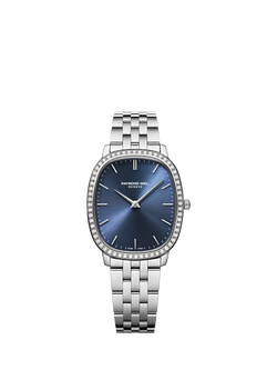 Raymond Weil Women's Toccata Heritage 36 Quartz Stainless Steel Bracelet Strap Watch, Silver/Blue