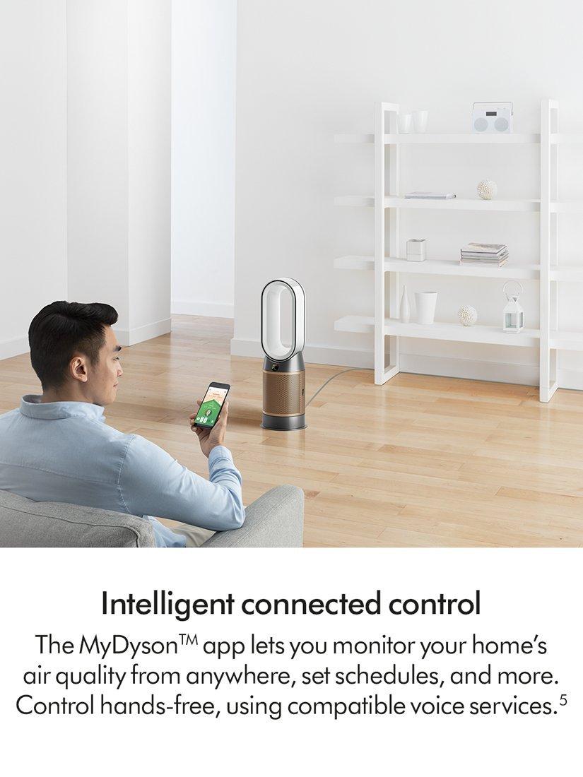 Dyson Purifier Hot+Cool HP2 De-Nox Purifying Fan Heater, White/Gold