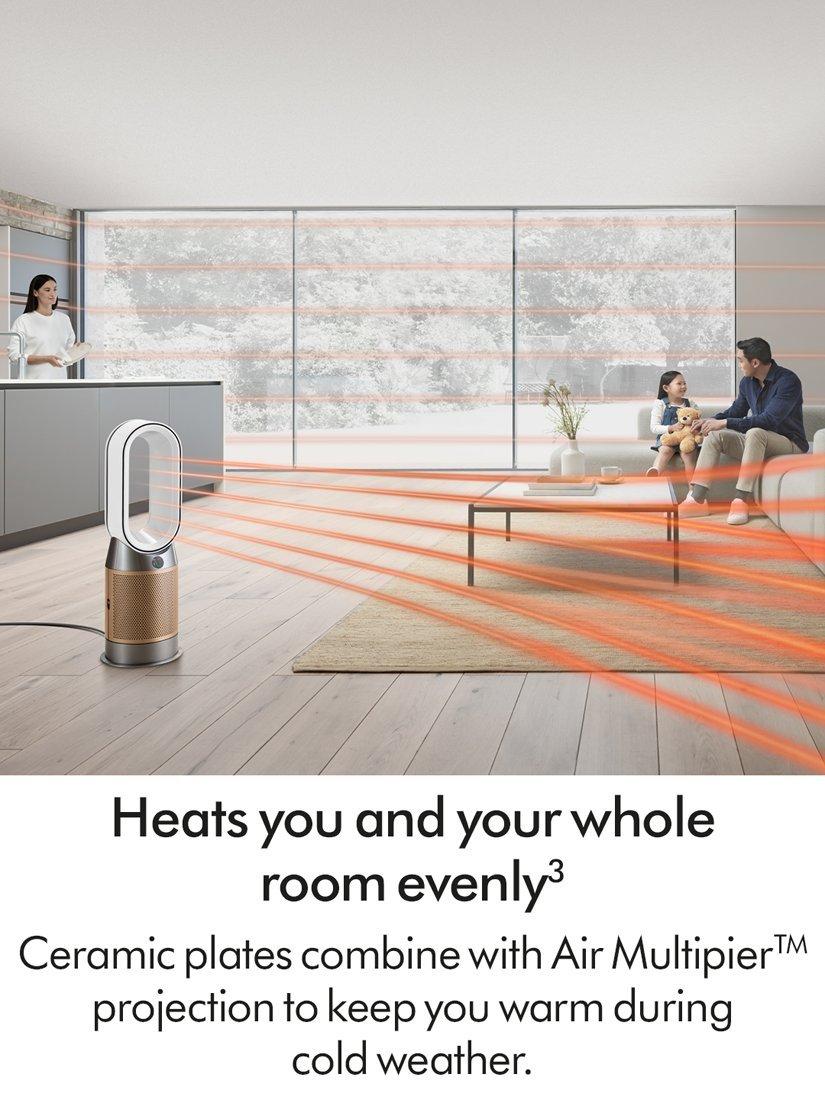Dyson Purifier Hot+Cool HP2 De-Nox Purifying Fan Heater, White/Gold