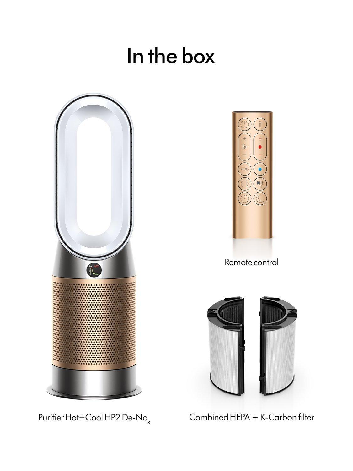 Dyson Purifier Hot+Cool HP2 De-Nox Purifying Fan Heater, White/Gold