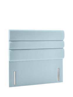 John Lewis OUTLET Lancaster Full Depth Upholstered Headboard, Super King Size, Like New, Relaxed Linen Duck Egg, Relaxed Linen Duck Egg