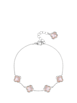 Simply Silver Clover Bracelet, Vintage Rose