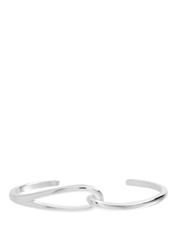 Simply Silver Polished Open Link Cuff, Sterling Silver Plated Brass