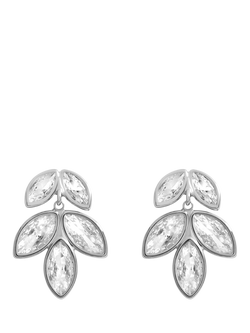 Simply Silver Crystal Floral Drop Earrings, Silver