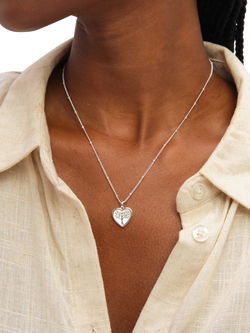 Simply Silver Mother of Pearl Tree Of Love Heart Jewellery Set - view 2, Sterling Silver Plated Brass