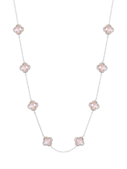 Simply Silver Vintage Rose Clover Necklace, Sterling Silver Plated Brass