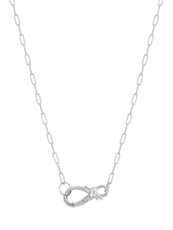 Simply Silver Infinity Clasp Necklace, Sterling Silver Plated Brass