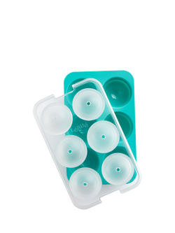 Lékué Silicone XL Sphere Ice Cube Tray, 6 Cube, Turquoise