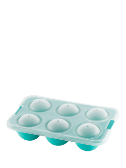 Lékué Silicone XL Sphere Ice Cube Tray, 6 Cube - view 2, Turquoise