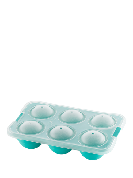 Lékué Silicone XL Sphere Ice Cube Tray, 6 Cube - view 2, Turquoise