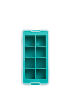 Lékué Silicone XL Square Ice Cube Tray, 8 Cube - view 2, Turquoise
