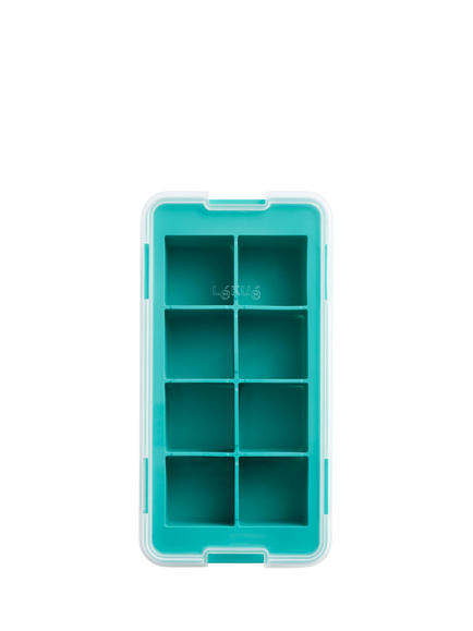 Lékué Silicone XL Square Ice Cube Tray, 8 Cube - view 2, Turquoise