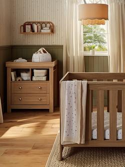 CuddleCo Burford Cot Bed & Changing Table Dresser - view 2, Oak