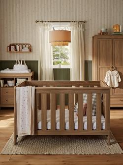 CuddleCo Burford Cot Bed, Changing Table Dresser & Double Wardrobe - view 2, Oak