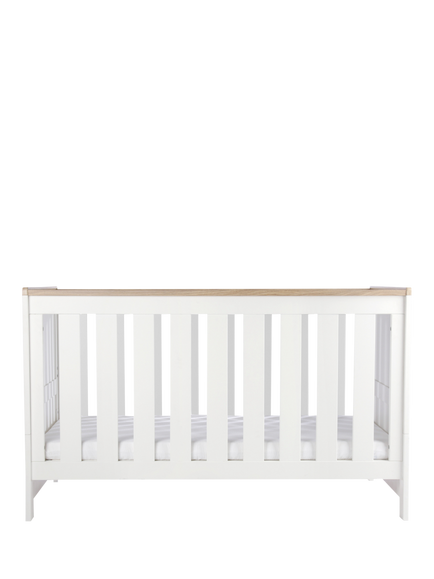 CuddleCo Burford Cot Bed, White & Oak