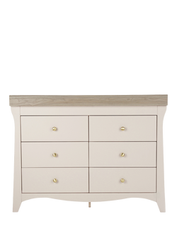 CuddleCo Clara 6-Drawer Changing Table Dresser, Cashmere & Ash, Cashmere & Ash