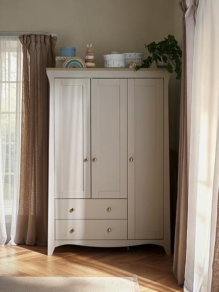 CuddleCo Clara Triple Wardrobe - view 2, Cashmere & Ash