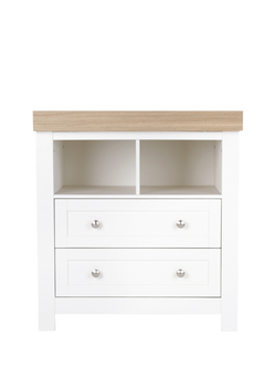 CuddleCo Burford Changing Table Dresser, White & Oak, White & Oak