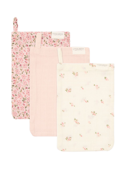 Little Dutch Wash Cloths, Pack of 3, Pink/Multi