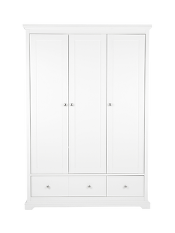 CuddleCo Beaumont Triple Wardrobe, White, White
