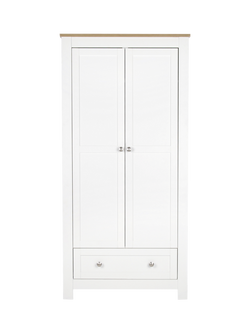 CuddleCo Burford Double Wardrobe, White & Oak, White & Oak