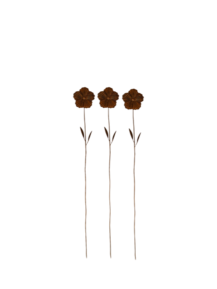 Wilstone Poppy Metal Plant Support, Pack of 3, Rustic, Natural