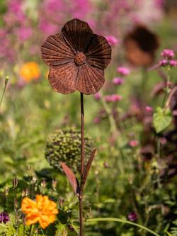 Wilstone Poppy Metal Plant Support, Pack of 3, Rustic - view 2, Natural