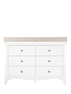CuddleCo Clara 6-Drawer Changing Table Dresser, White & Ash, White & Ash