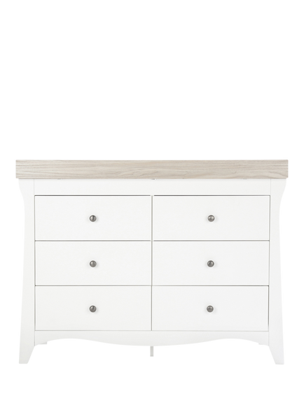 CuddleCo Clara 6-Drawer Changing Table Dresser, White & Ash