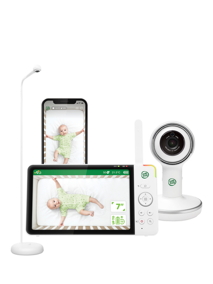 LeapFrog LF5817HD 7" Wi-Fi Smart Video Baby Monitor & Over-the-Cot Floor Stand, Multi