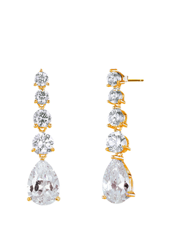 Ivory & Co. Porto Cubic Zirconia Bridal Drop Earrings, Yellow Gold, Yellow Gold