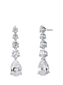 Ivory & Co. Porto Cubic Zirconia Bridal Drop Earrings, Silver, Silver