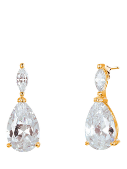 Ivory & Co. Genova Bridal Teardrop Cubic Zirconia Drop Earrings, Yellow Gold, Yellow Gold