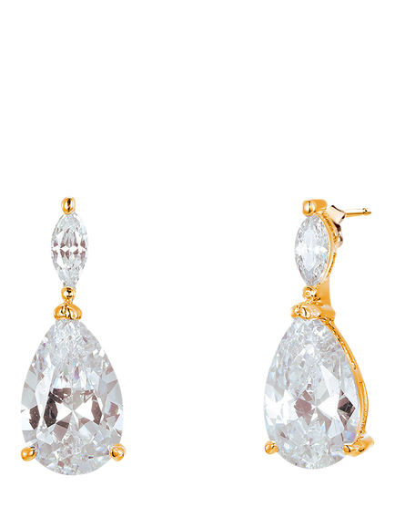 Ivory & Co. Genova Bridal Teardrop Cubic Zirconia Drop Earrings, Yellow Gold, Yellow Gold
