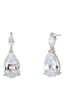 Ivory & Co. Genova Bridal Teardrop Cubic Zirconia Drop Earrings, Silver, Silver