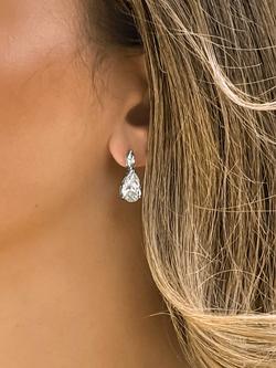 Ivory & Co. Genova Bridal Teardrop Cubic Zirconia Drop Earrings, Silver - view 2, Silver