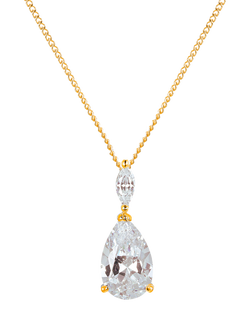 Ivory & Co. Genova Bridal Teardrop Cubic Zirconia Pendant Necklace, Yellow Gold